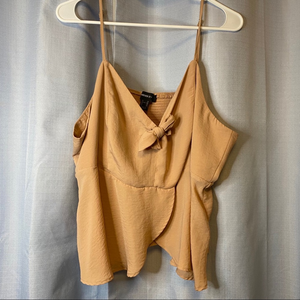 Forever 21 + | Tan/Sand Summer tank top Bow